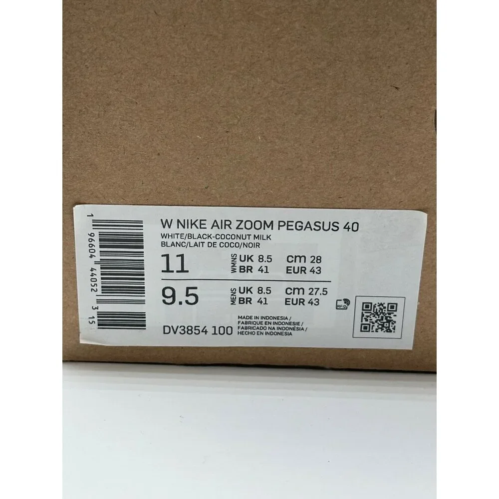 Women's Nike Air Zoom Pegasus 40 White Coconut Milk Sail Black Running Size 11 - Picture 12 of 12